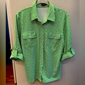 J. McLaughlin Greek Key Shirt